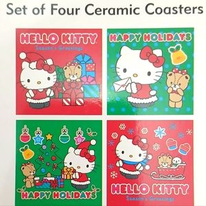 Nwt..hello kitty set of 4 Christmas coaster..
